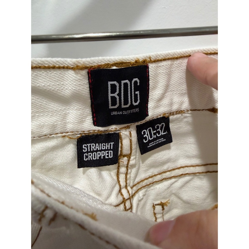 BDG Mens Straight Cropped Carpenter Pants Off White 30-32 - Picture 4 of 7